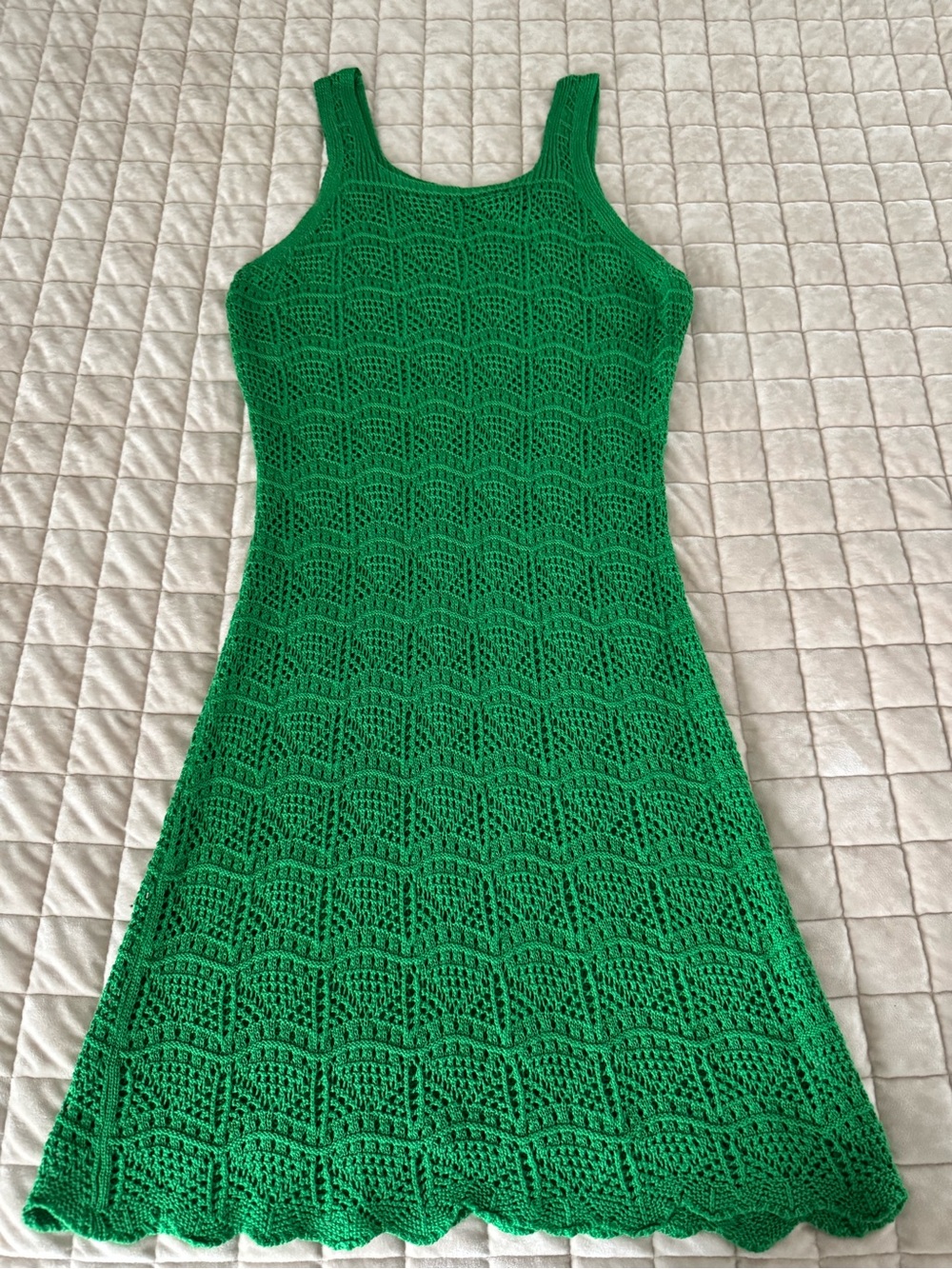 Tahari Bright Green Crochet Dress